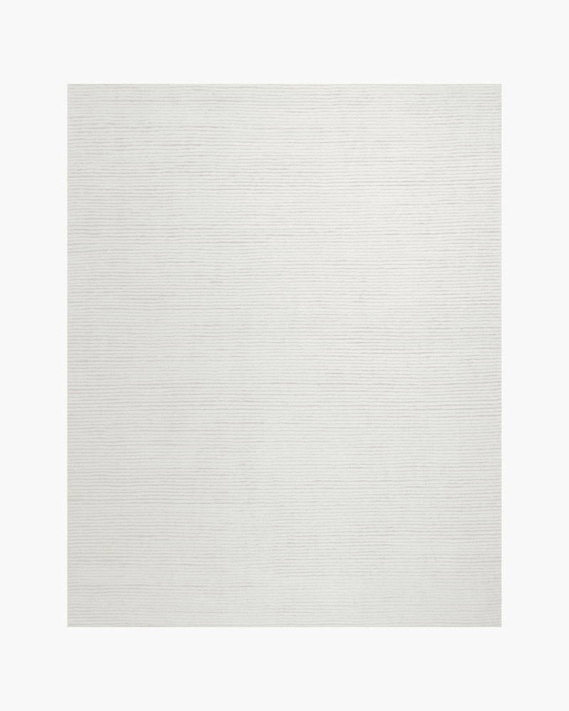Ivory ribbed wool rug