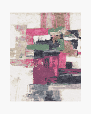 Designer wool silk area rug