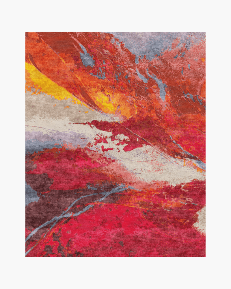 Luxury abstract silk wool carpet