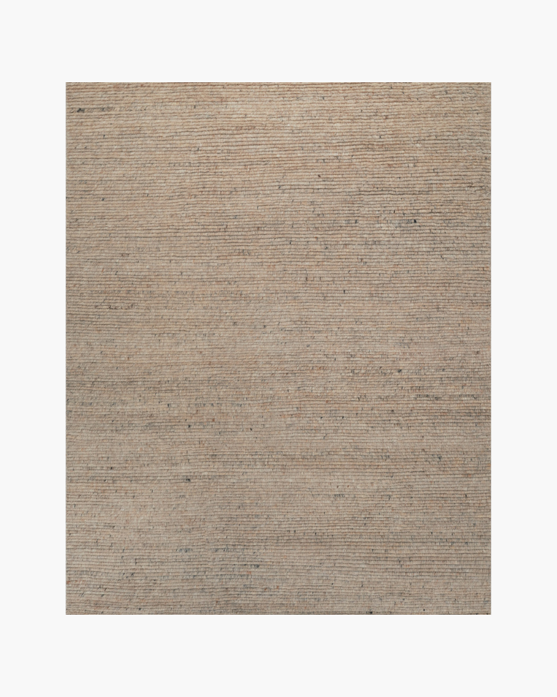 Beige ribbed handloom rug