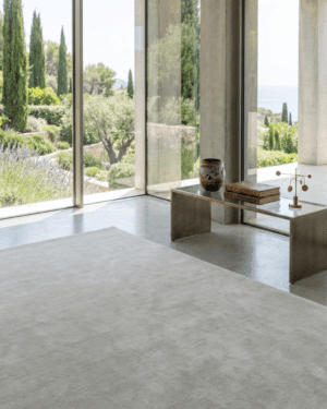 Beige New Zealand wool rug