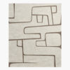Alabaster Maze ivory carved abstract wool rug with rounded maze-like shapes in tonal high-low relief