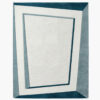 Tidal Frame teal and ivory bordered wool rug with concentric carved bands framing a calm ivory center