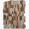 Honeycomb Mesa earth tone geometric wool rug with 3D interlocking hexagons in taupe, terracotta and sage