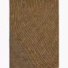 Dune Current brown and gold abstract wool rug with flowing gold contour lines on a soft taupe ground