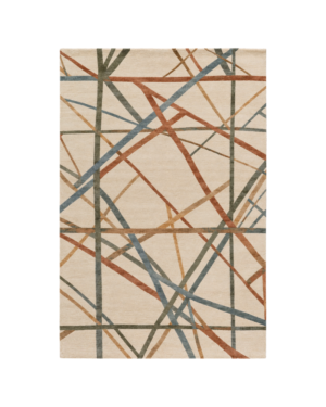 Discover Vector Grove, an abstract geometric handmade rug crafted from 100% New Zealand wool. Featuring intersecting lines in earthy tones, custom-made by Hali Rug Company.